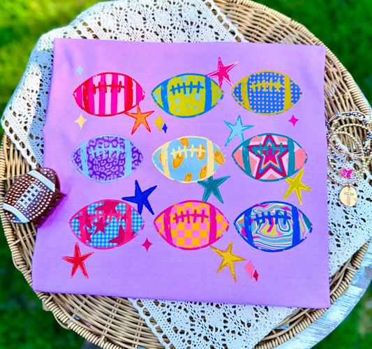 Preppy Footballs DTF Graphics