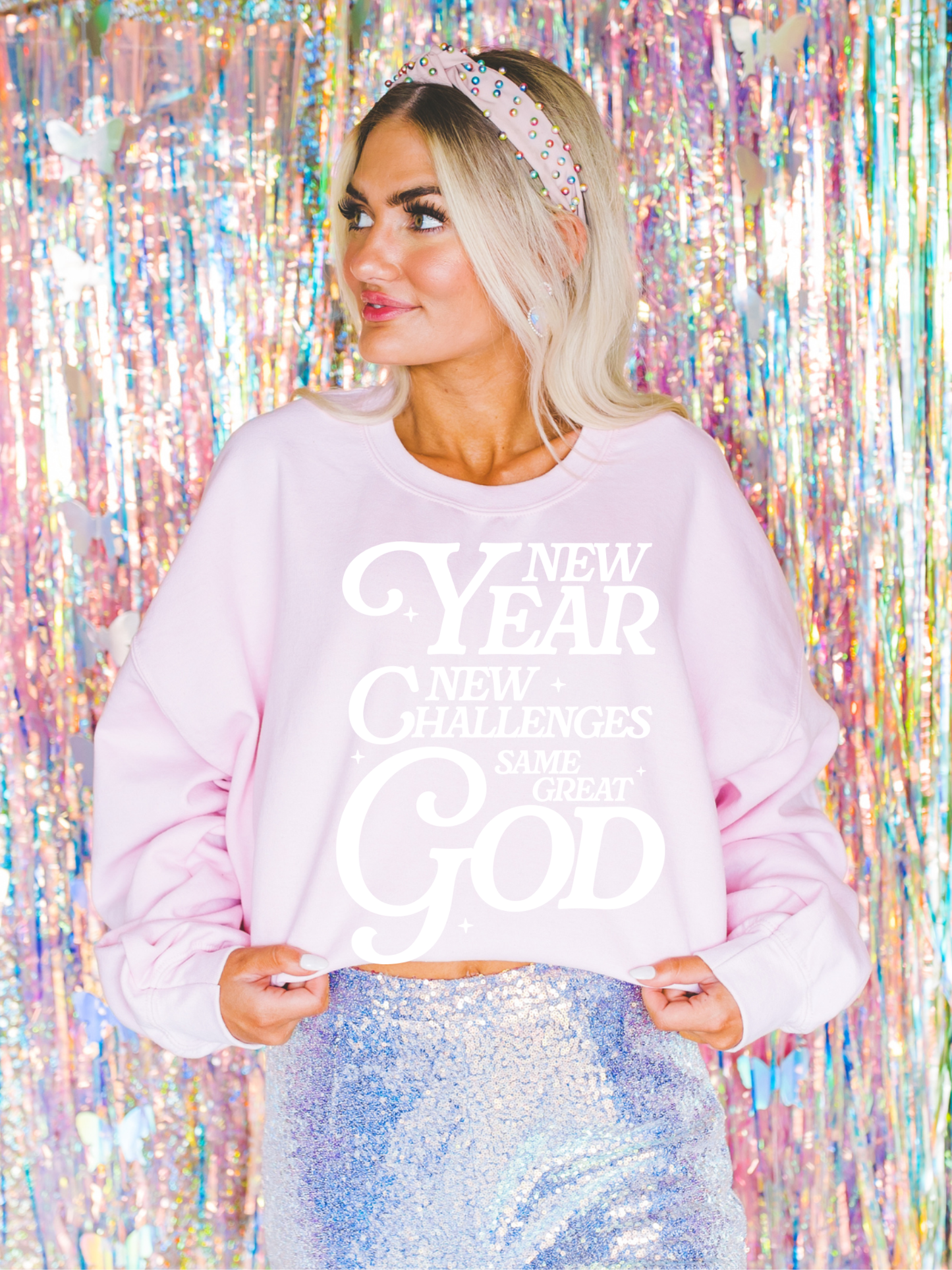 New Year New Challenges Same Great God DTF Graphics