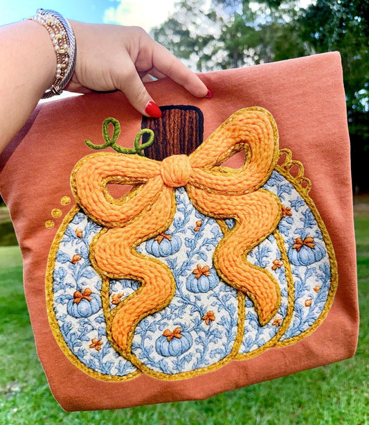 Faux Yarn Pumpkin DTF Graphics