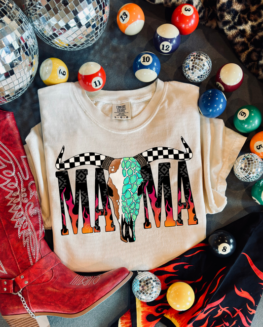 Cow Skull Mama DTF Graphics