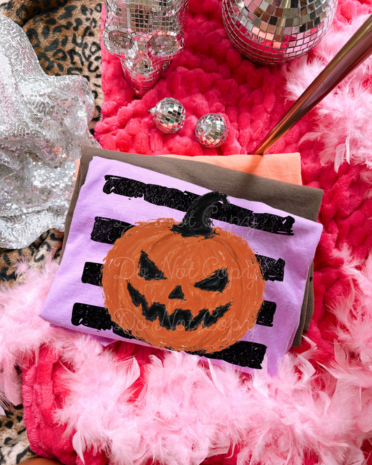 Jack-O-Lantern Stripes DTF Graphic