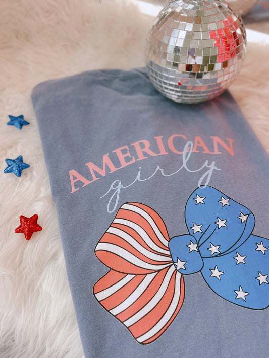 American Girly Patriotic DTF Graphics