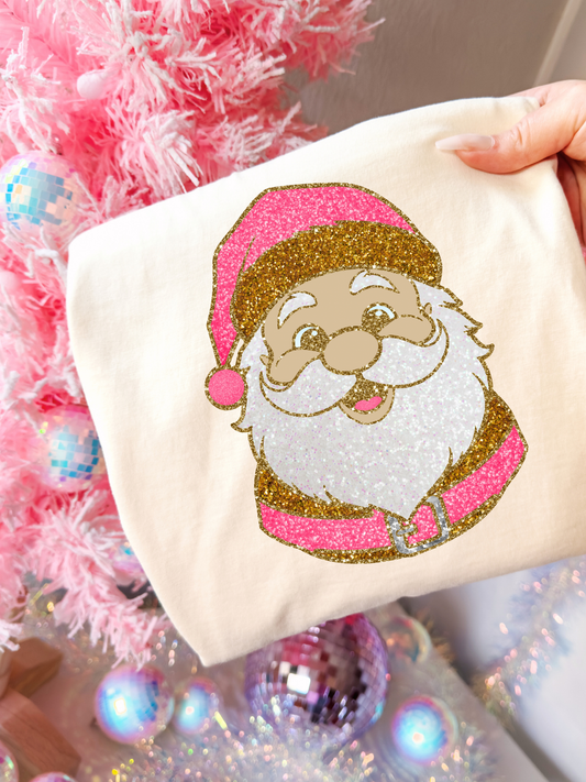 Faux Glitter Santa DTF Graphics