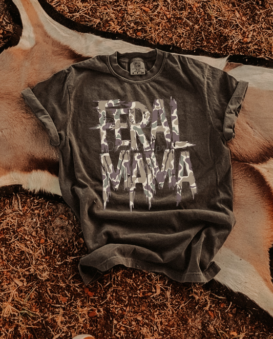 Feral Mama Camo DTF Graphics