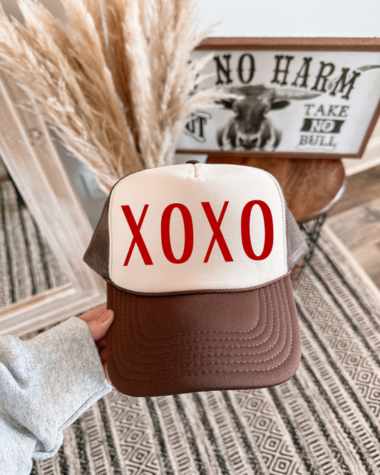 XOXO DTF Brown + Tan Hat (TAT 15 BIZ DAYS)