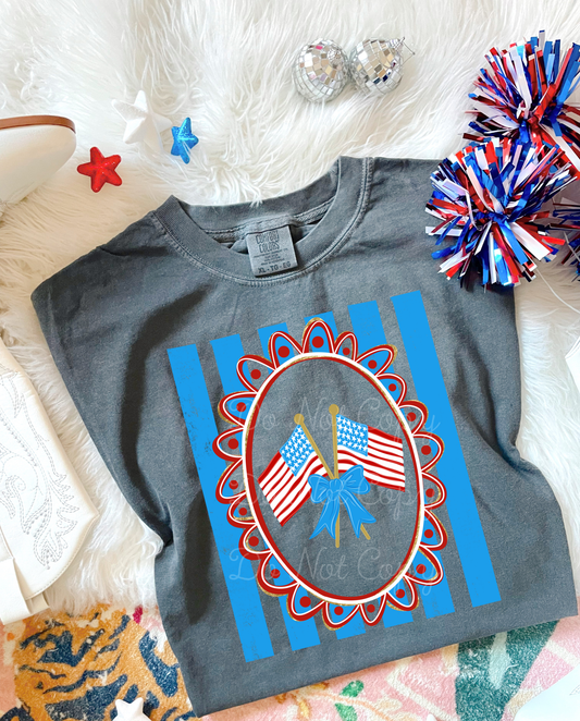 Flag Bow Stripes DTF Graphics