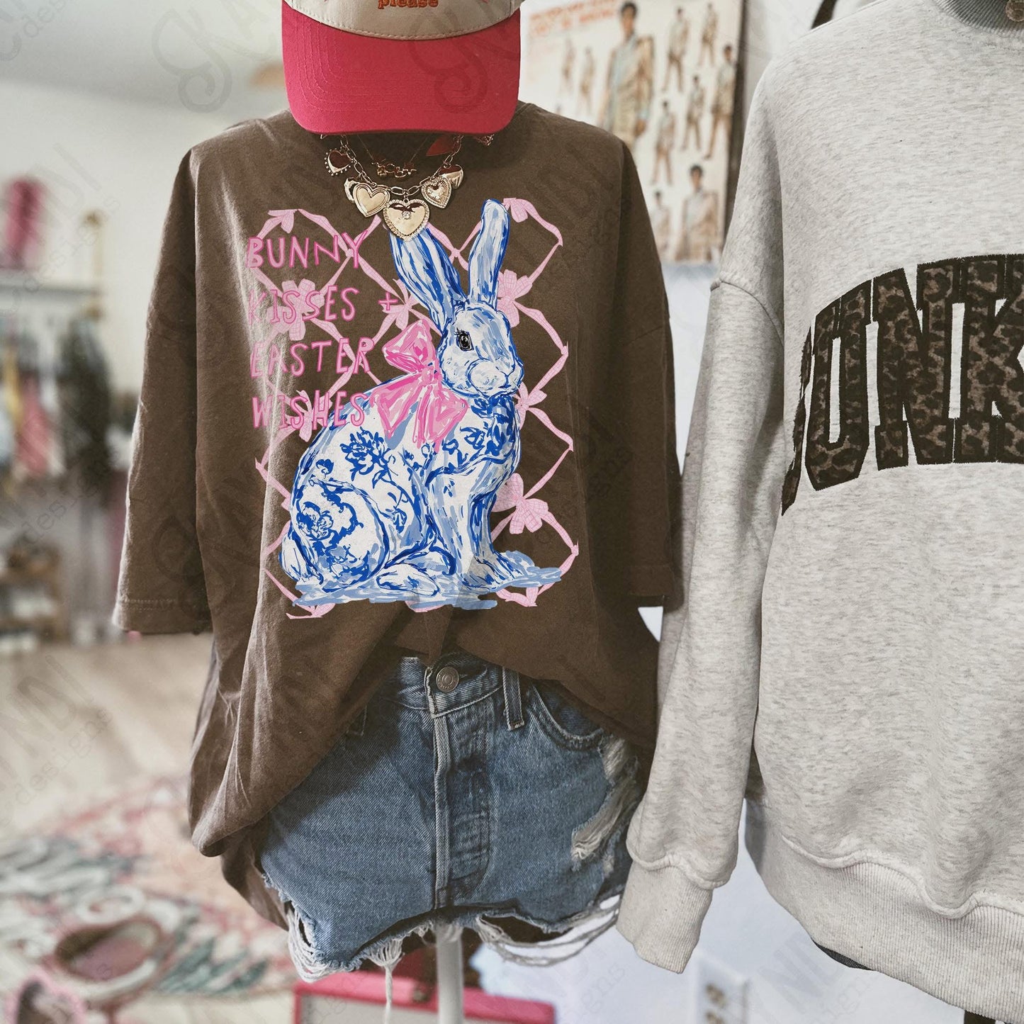 Bunny Kisses & Easter Wishes DTF Graphics