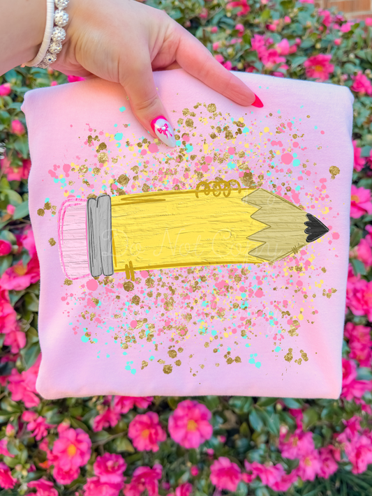 Pencil Splatter DTF Graphics