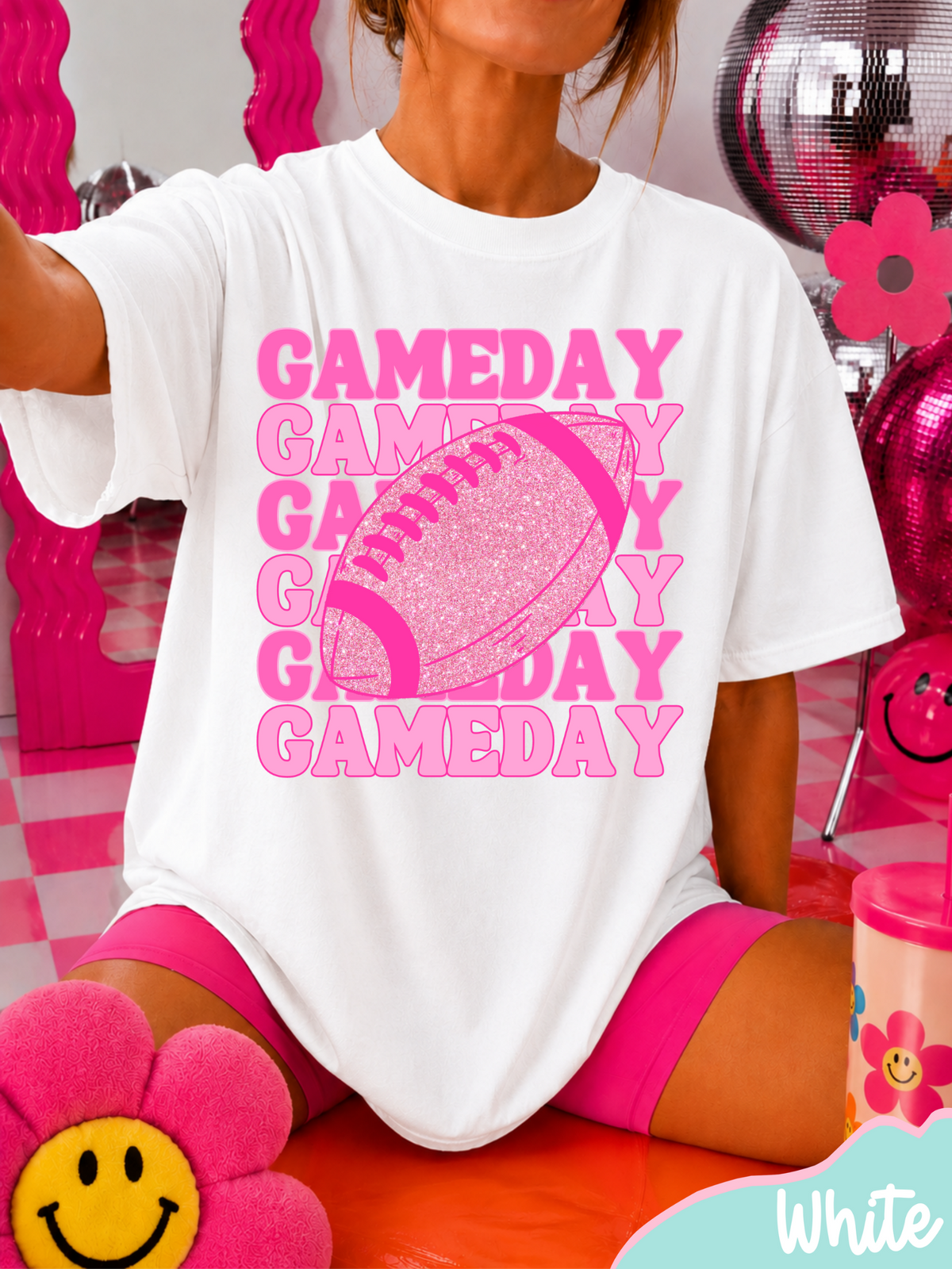 Pink Game Day DTF Graphics
