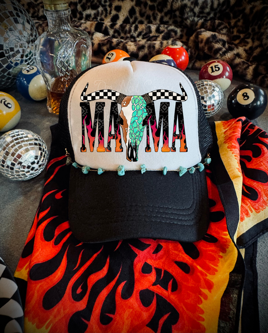 Western Mama DTF Black + White Hat (TAT 15 BIZ DAYS)