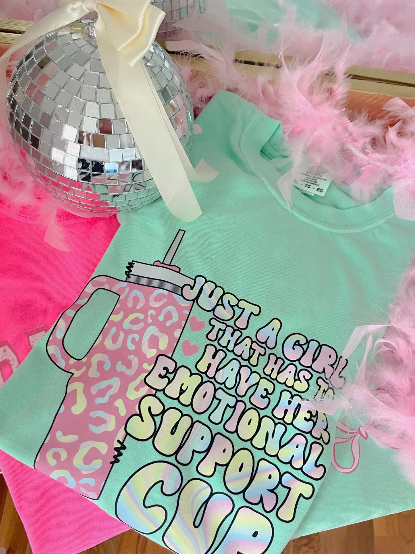 Just A Girl Emotional Support Cup DTF Graphics