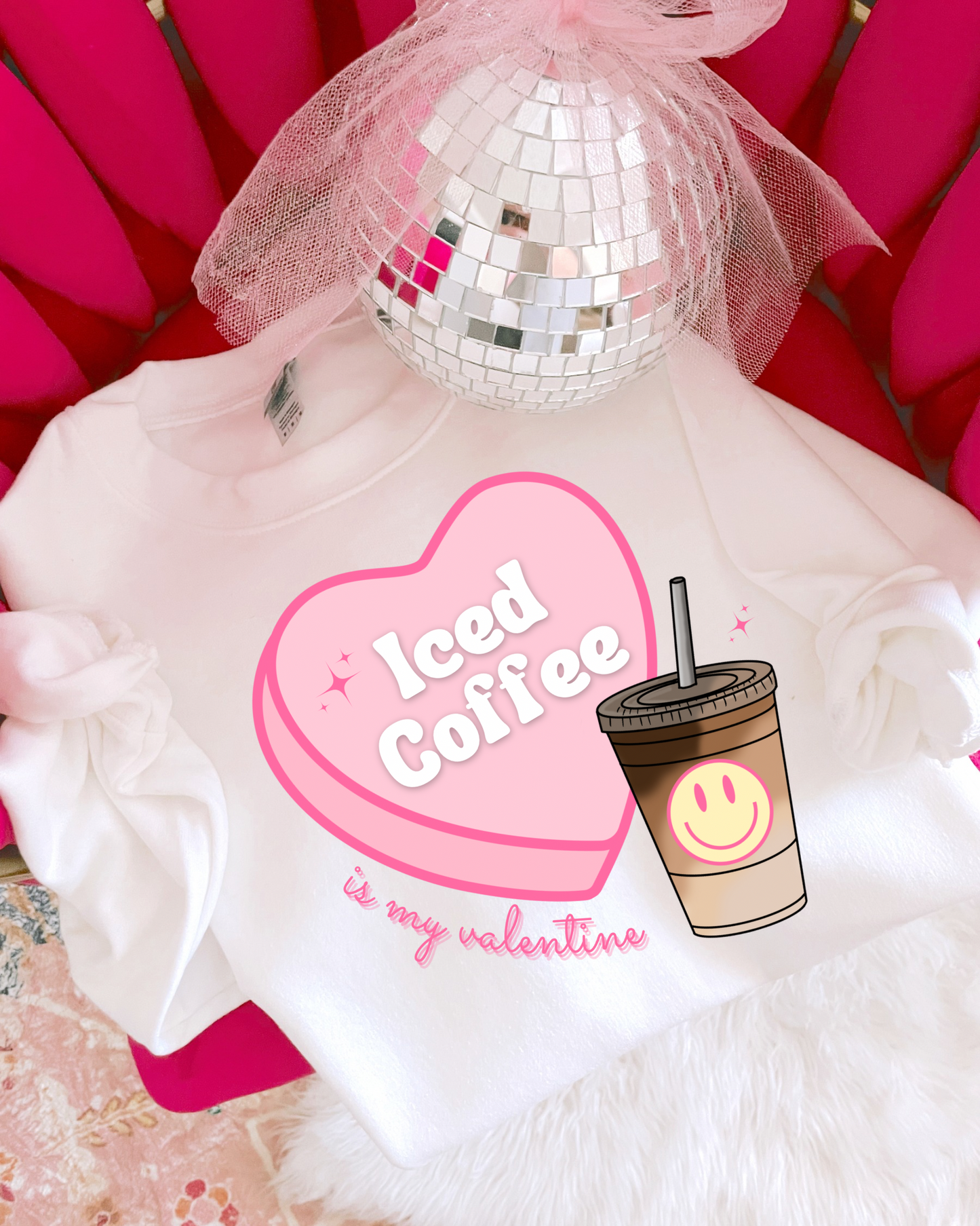 Iced Coffee Is My Valentine DTF Graphics