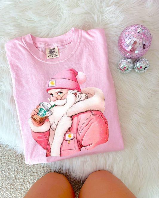 Pink Santa Starbies DTF Graphics
