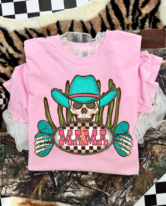 Mama Western Skull DTF Graphics