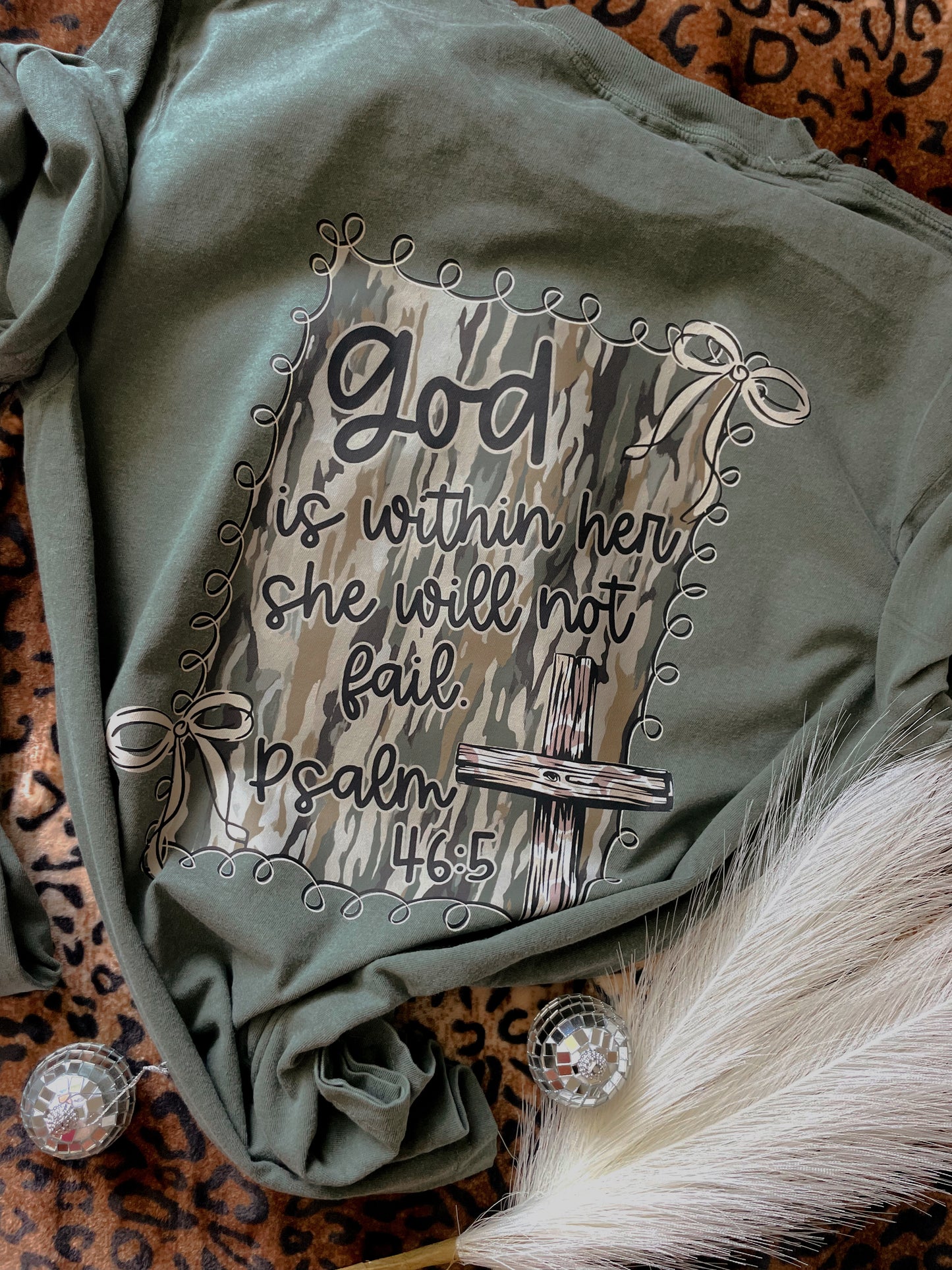 God Is Within Her Camo (front & back) DTF Graphics