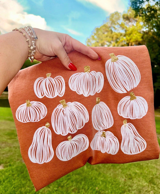 White Pumpkins DTF Graphics