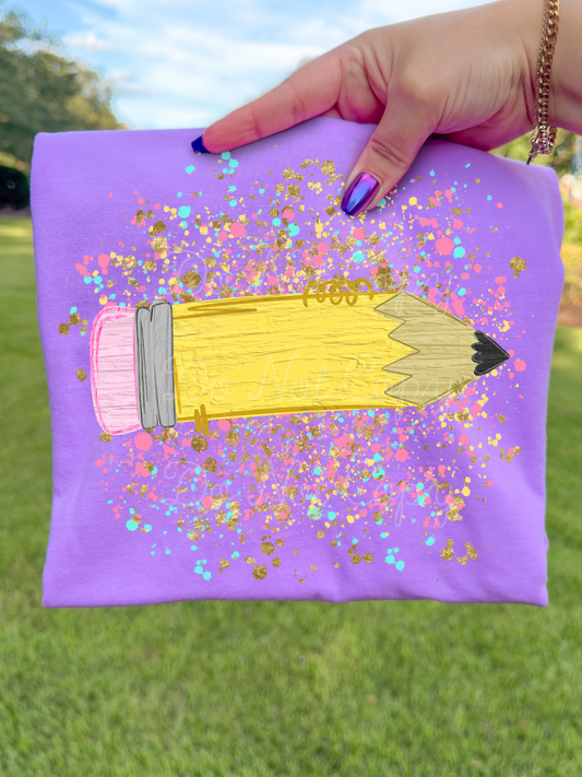Pencil Splatter DTF Graphics