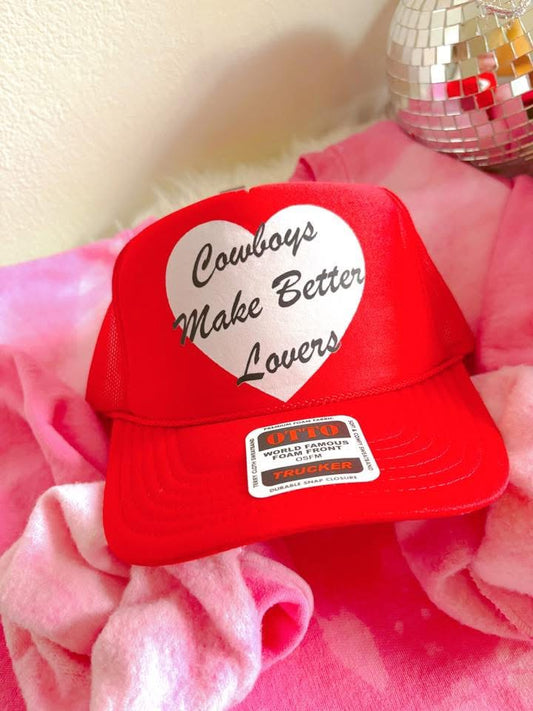 Cowboys Make Better Lovers DTF Red Hat (TAT 15 BIZ DAYS)