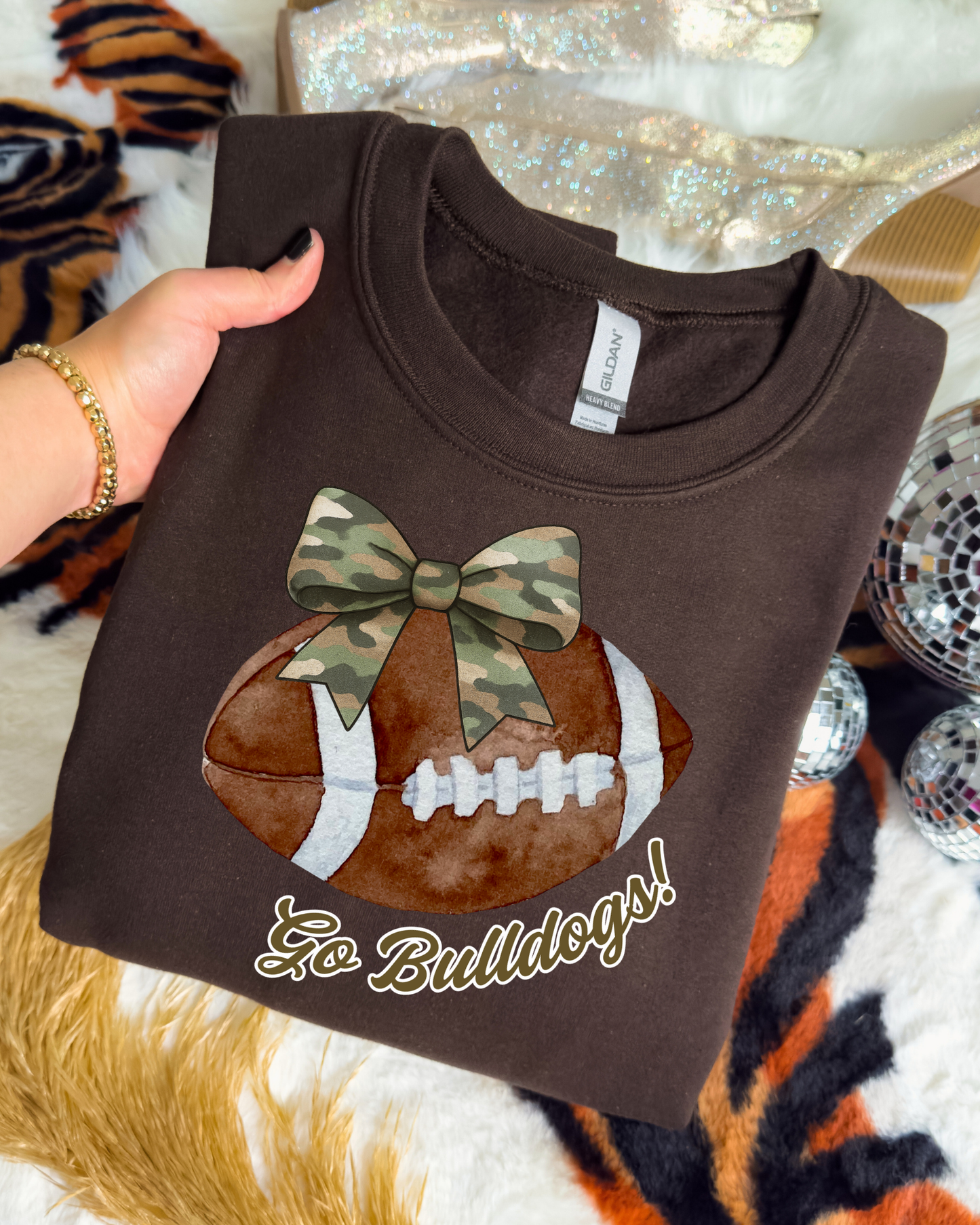 Go Bulldogs Camo Football Mascot DTF Graphics