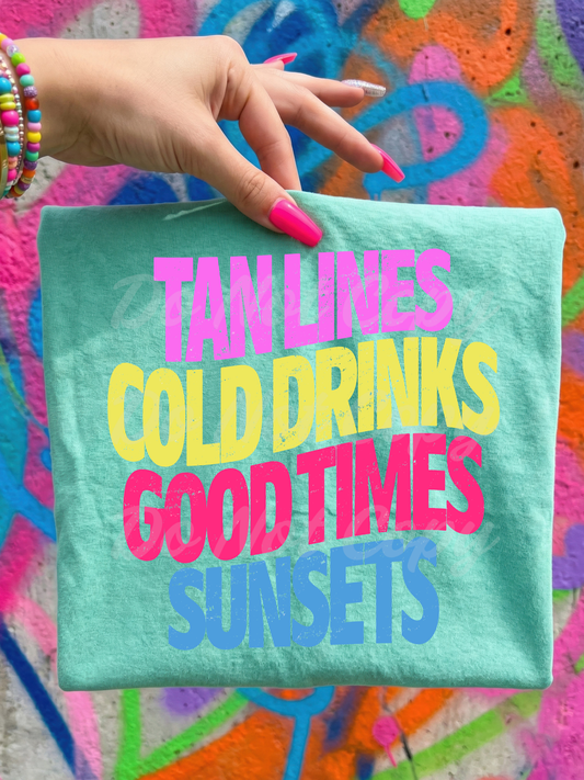 Tan Lines Cold Drinks DTF Graphics
