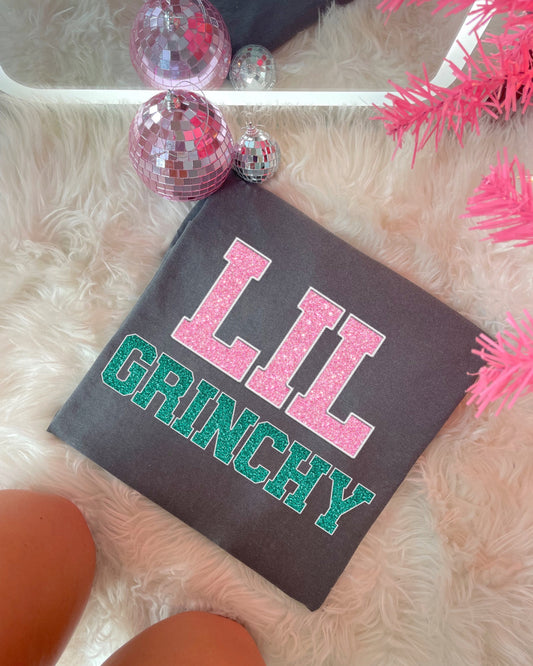 Faux Glitter Lil Green Man DTF Graphics