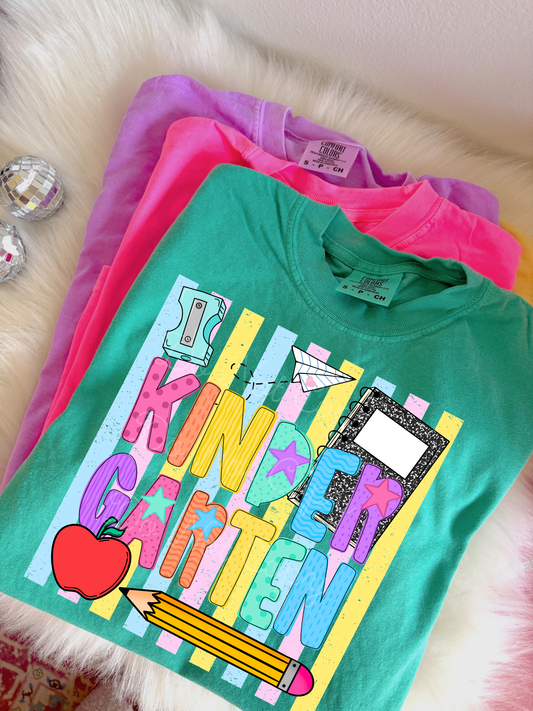 Kindergarten Rainbow Stripes DTF Graphics