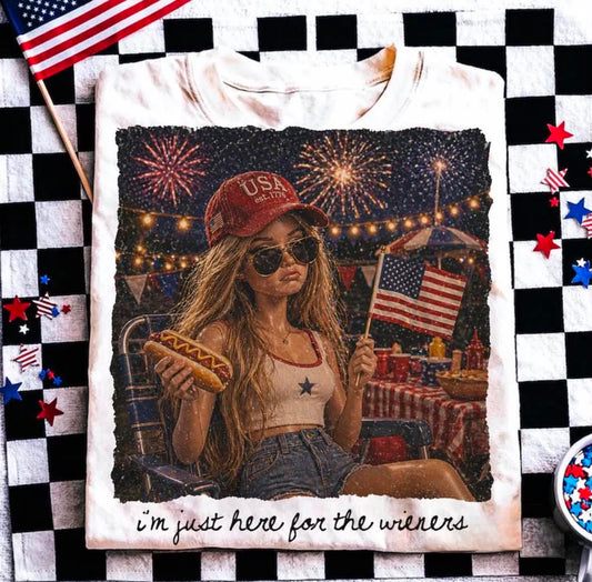 Just Here For The Wieners DTF Graphics