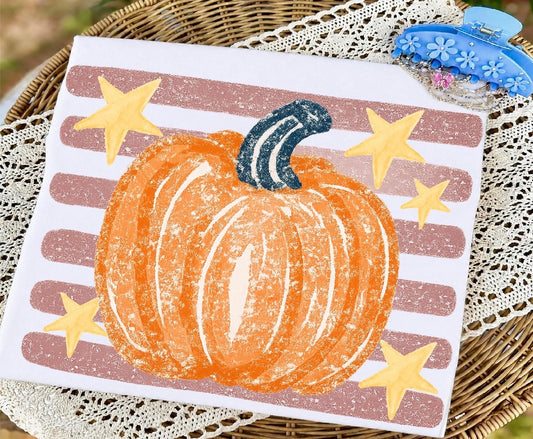 Pumpkin Stripes DTF Graphics