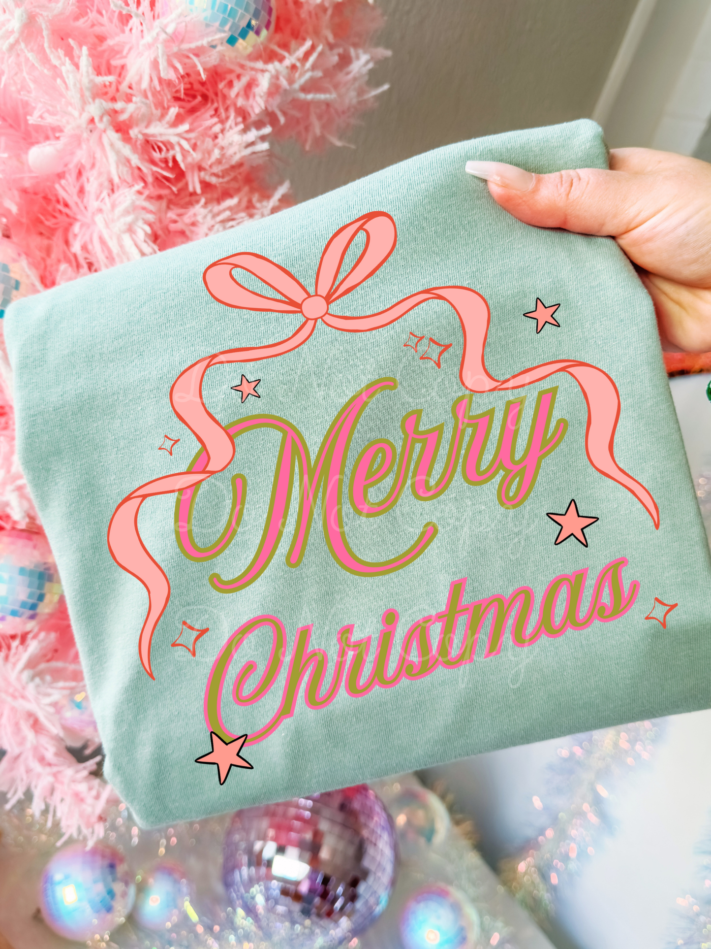 Merry Christmas Bow DTF Graphics