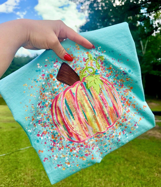 Colorful Splatter Pumpkin DTF Graphics