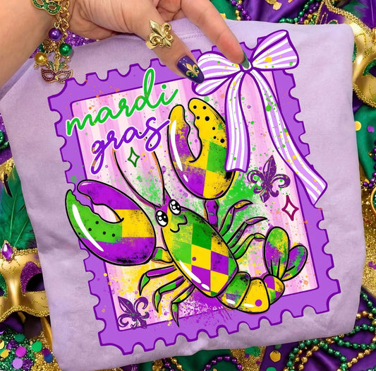 Mardi Gras Crawfish DTF Graphics
