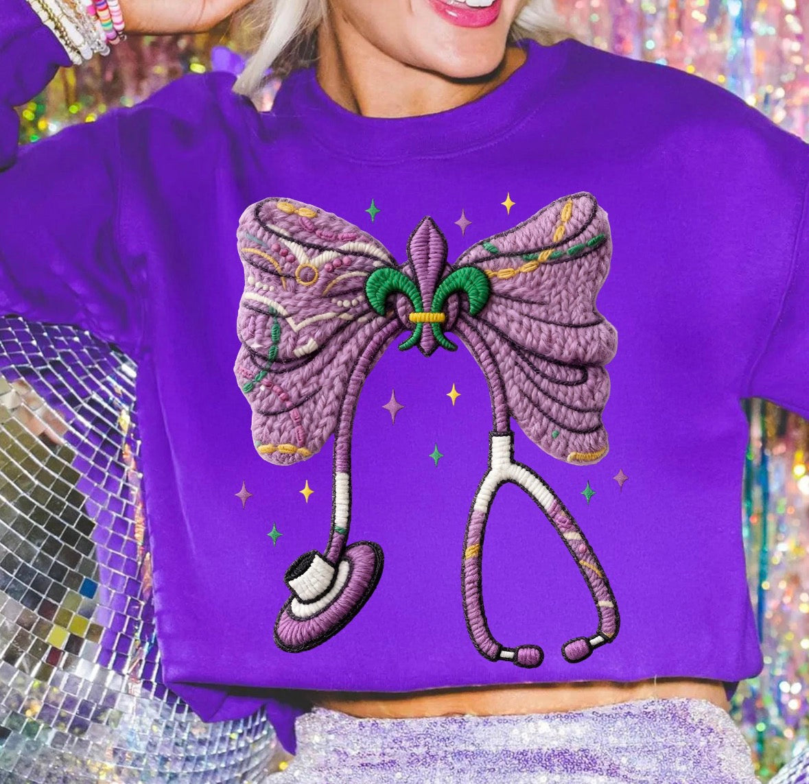 Mardi Gras Nurse DTF Graphics