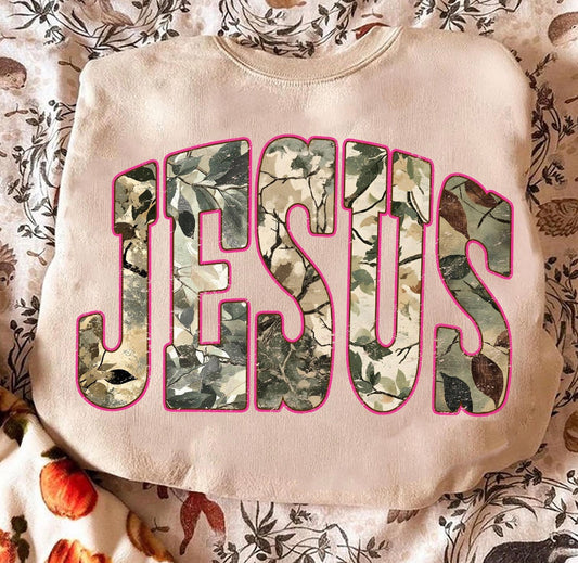 Camo Jesus DTF Graphics
