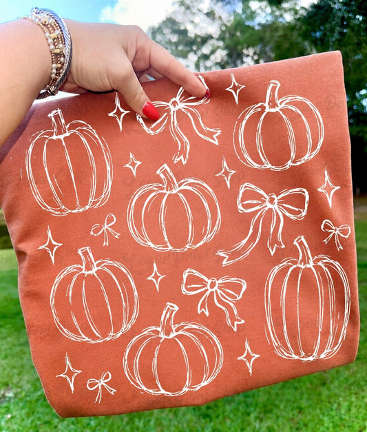 White Pumpkins DTF Graphics