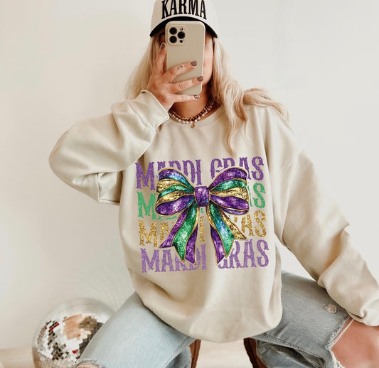 Mardi Gras Bow DTF Graphics