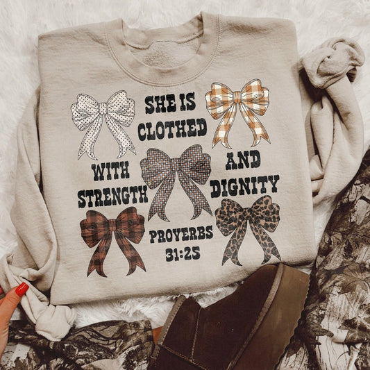She Is Clothed Proverbs 31:25 DTF Graphics