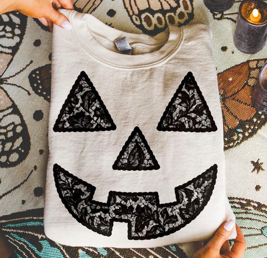 Lace Jack-O-Lantern DTF Graphics