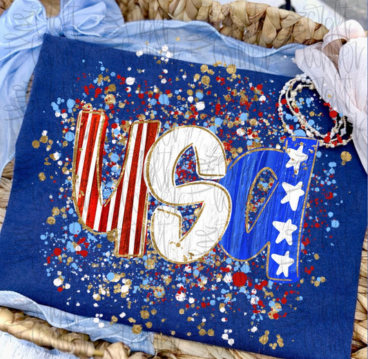 USA Splatter DTF Graphics