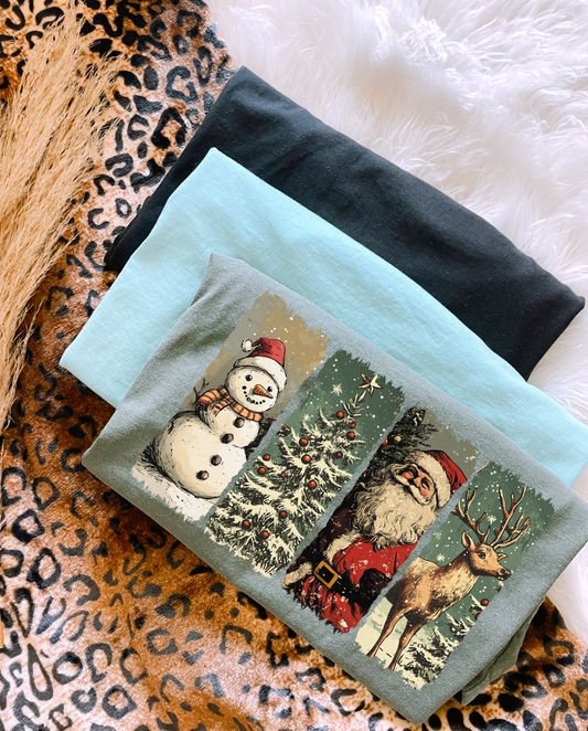 Santa Snowman Reindeer DTF Graphics