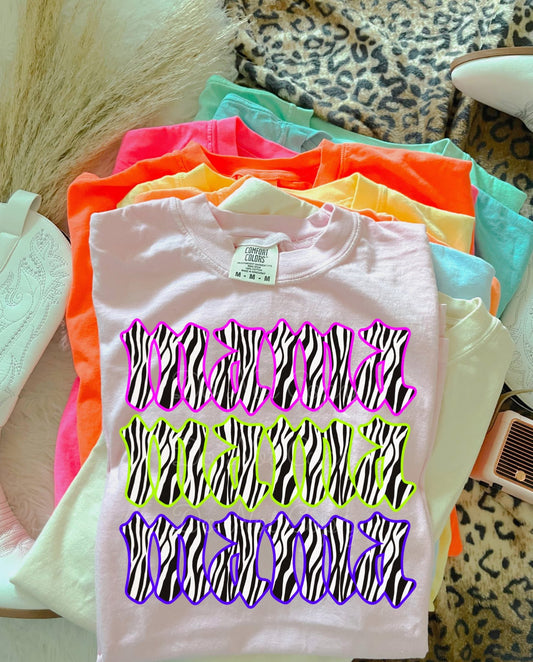 Colorful Zebra Mama DTF Graphics