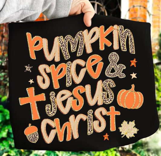 Pumpkin Spice & Jesus Christ DTF Graphics