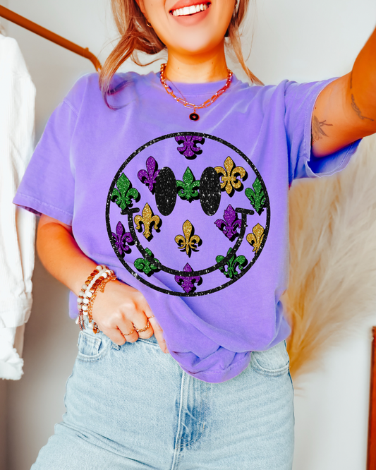Mardi Gras Smiley DTF Graphics