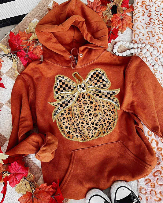 Leopard Pumpkin Hoodie DTF Graphics