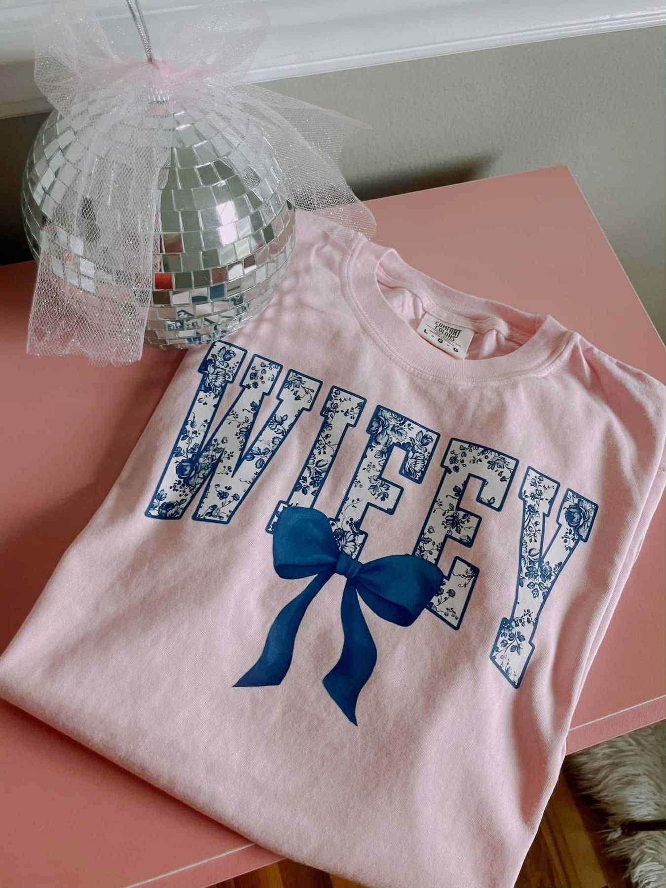 Blue Floral Wifey DTF Graphics