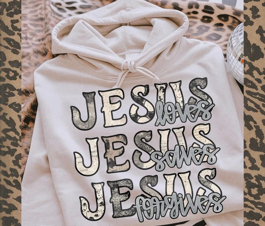 Jesus Loves Hoodie DTF Graphics