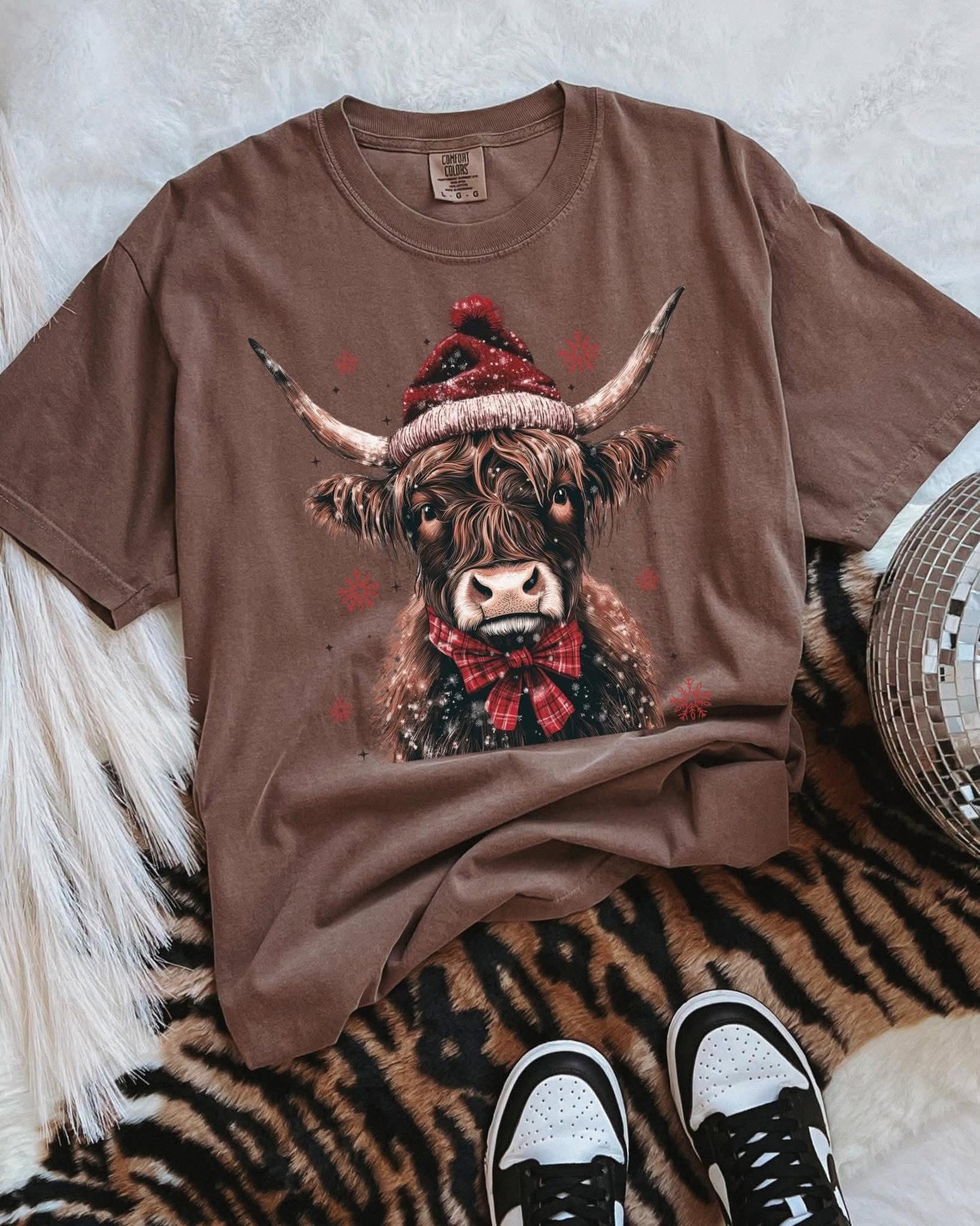 Christmas Cow DTF Graphics