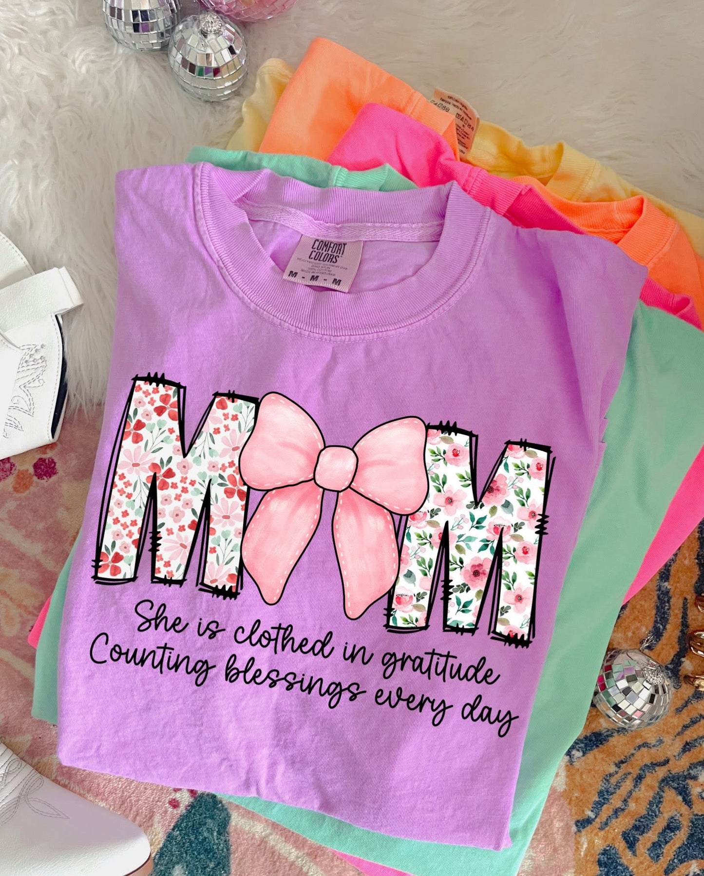 She Is Clothed In Gratitude Mom DTF Graphics