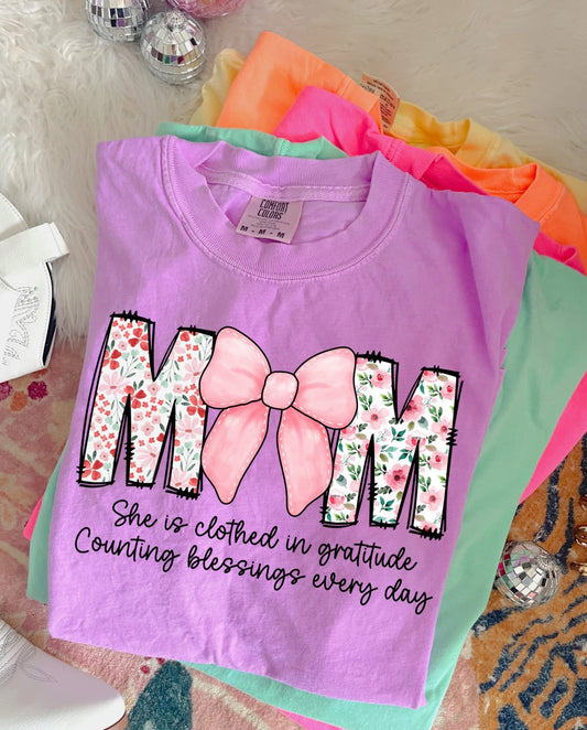 She Is Clothed In Gratitude Mom DTF Graphics