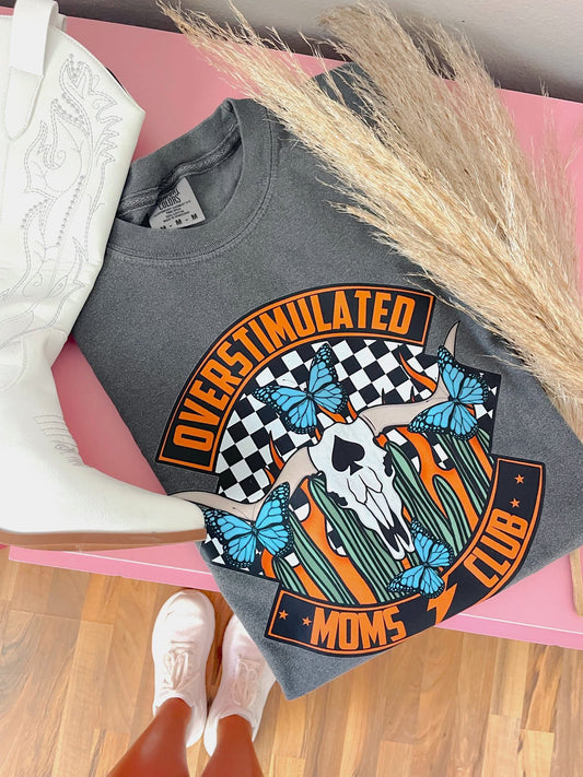 Orange Western Overstimulated Moms Club DTF Graphics