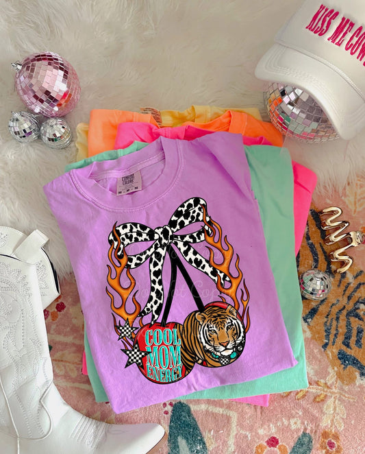 Cool Mom Energy Cherry & Flames DTF Graphics